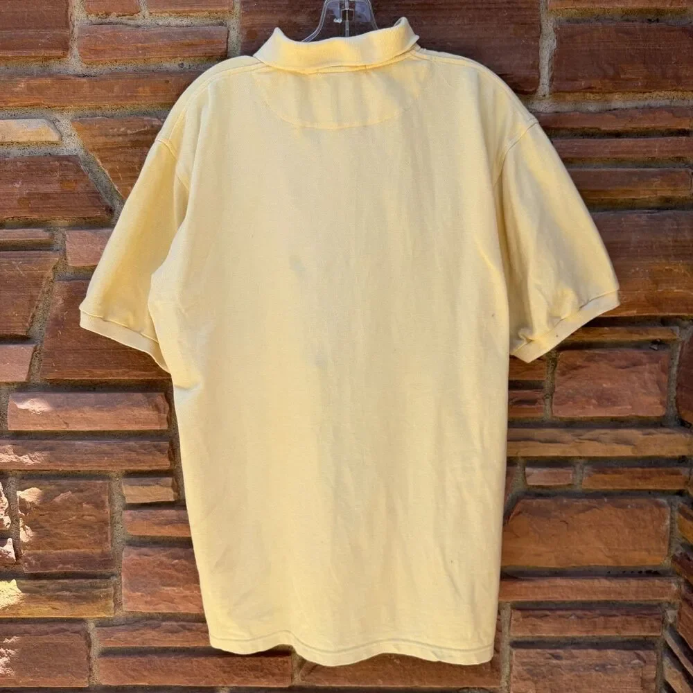 Polo Ralph Lauren Polo Shirt Yellow Men's Large Made in USA 100% Cotton Pony